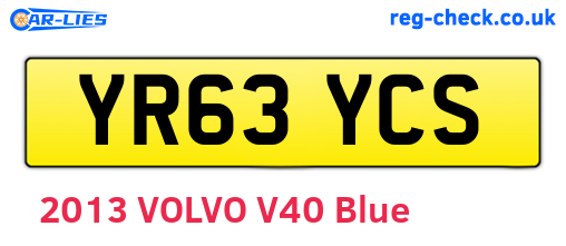 YR63YCS are the vehicle registration plates.
