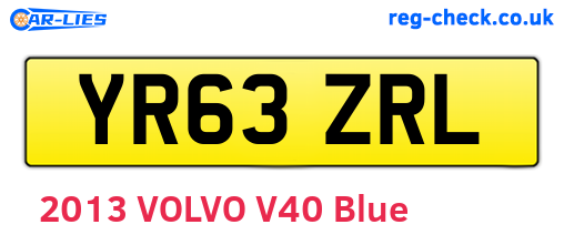 YR63ZRL are the vehicle registration plates.