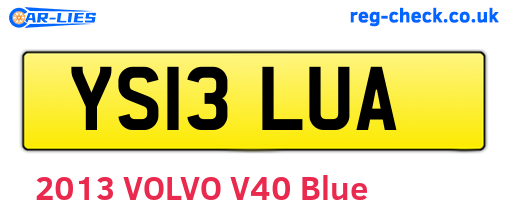 YS13LUA are the vehicle registration plates.