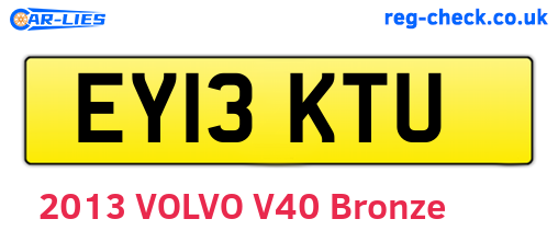 EY13KTU are the vehicle registration plates.