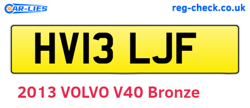 HV13LJF are the vehicle registration plates.