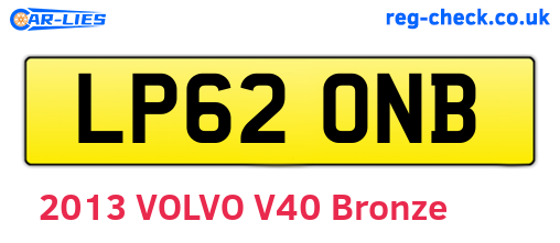 LP62ONB are the vehicle registration plates.
