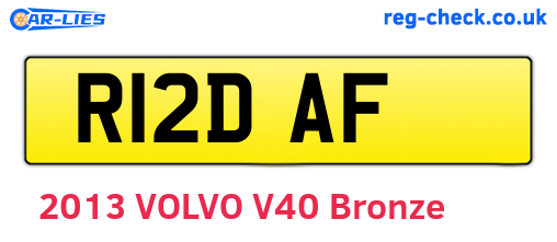 R12DAF are the vehicle registration plates.