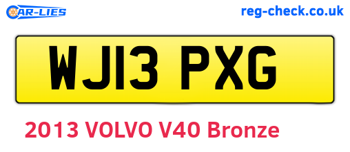 WJ13PXG are the vehicle registration plates.