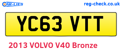 YC63VTT are the vehicle registration plates.