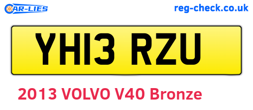 YH13RZU are the vehicle registration plates.