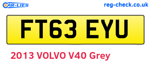 FT63EYU are the vehicle registration plates.