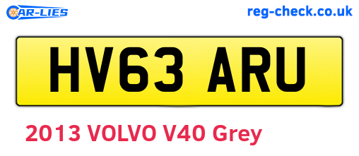 HV63ARU are the vehicle registration plates.