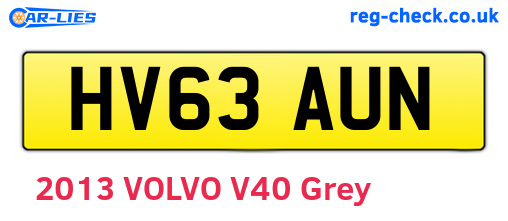 HV63AUN are the vehicle registration plates.