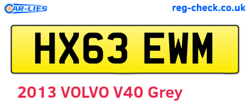 HX63EWM are the vehicle registration plates.