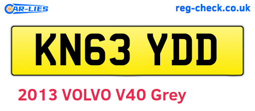 KN63YDD are the vehicle registration plates.