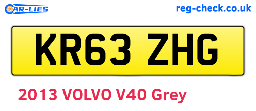 KR63ZHG are the vehicle registration plates.