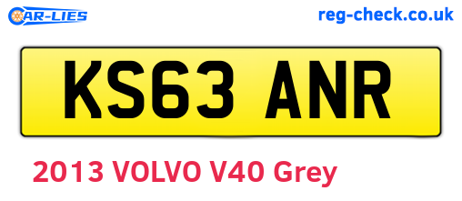 KS63ANR are the vehicle registration plates.
