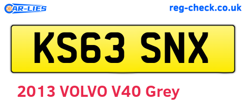 KS63SNX are the vehicle registration plates.