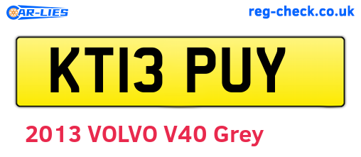 KT13PUY are the vehicle registration plates.