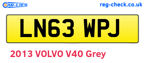 LN63WPJ are the vehicle registration plates.