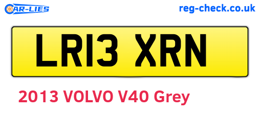 LR13XRN are the vehicle registration plates.