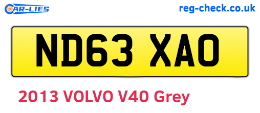 ND63XAO are the vehicle registration plates.