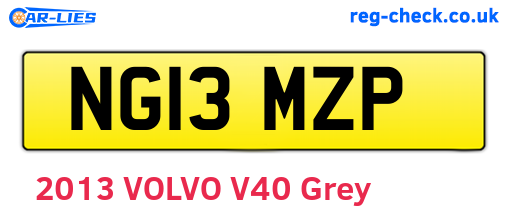 NG13MZP are the vehicle registration plates.