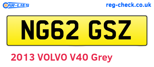 NG62GSZ are the vehicle registration plates.