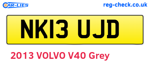 NK13UJD are the vehicle registration plates.