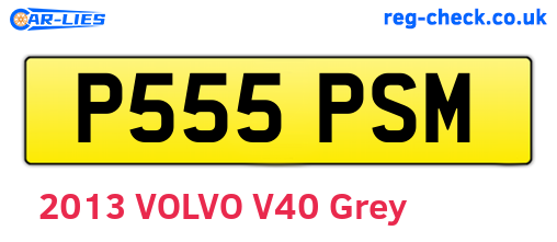 P555PSM are the vehicle registration plates.