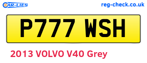 P777WSH are the vehicle registration plates.
