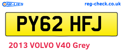 PY62HFJ are the vehicle registration plates.