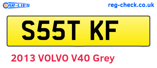 S55TKF are the vehicle registration plates.