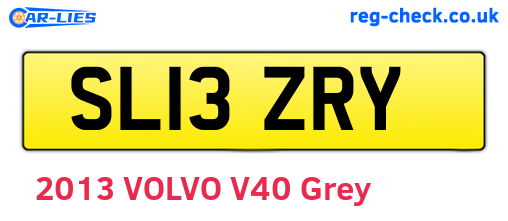 SL13ZRY are the vehicle registration plates.