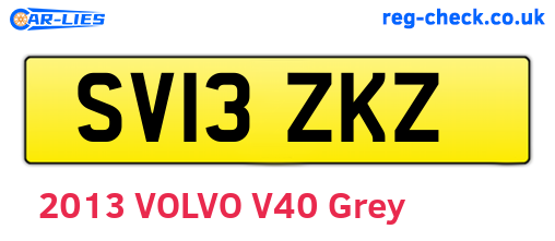 SV13ZKZ are the vehicle registration plates.