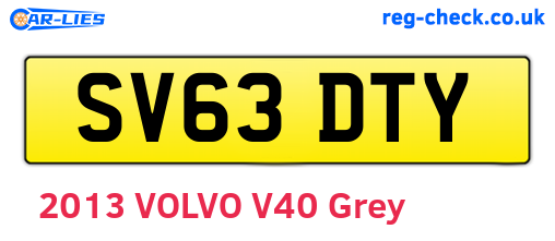 SV63DTY are the vehicle registration plates.
