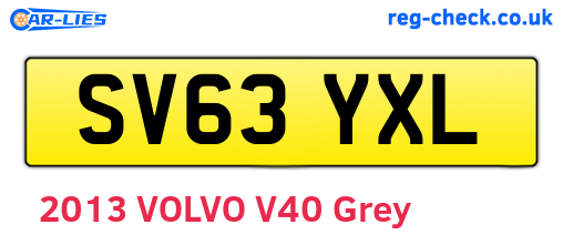 SV63YXL are the vehicle registration plates.