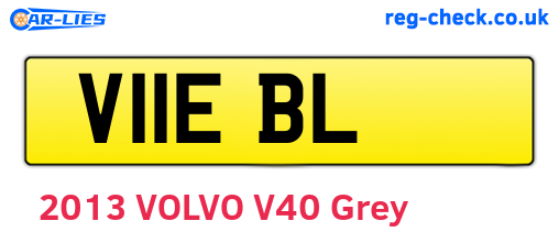 V11EBL are the vehicle registration plates.