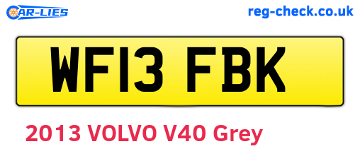 WF13FBK are the vehicle registration plates.