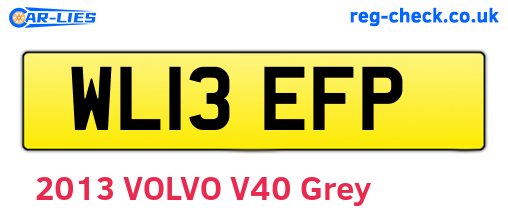 WL13EFP are the vehicle registration plates.