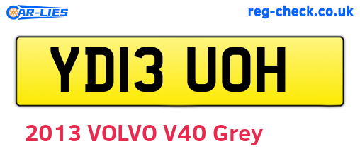 YD13UOH are the vehicle registration plates.
