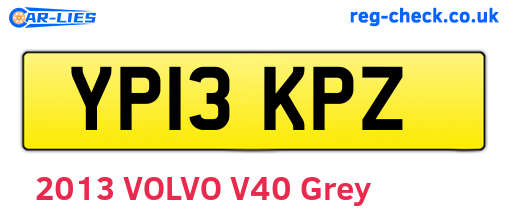 YP13KPZ are the vehicle registration plates.