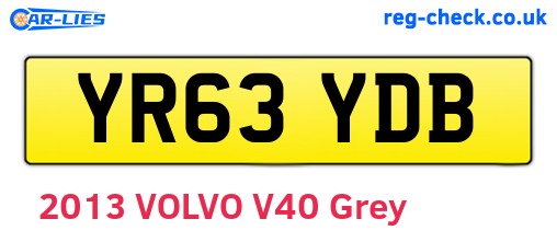 YR63YDB are the vehicle registration plates.