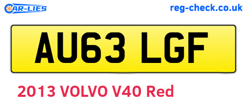 AU63LGF are the vehicle registration plates.