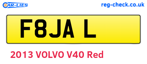 F8JAL are the vehicle registration plates.