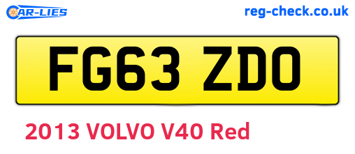 FG63ZDO are the vehicle registration plates.