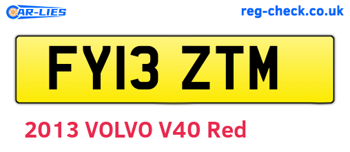 FY13ZTM are the vehicle registration plates.