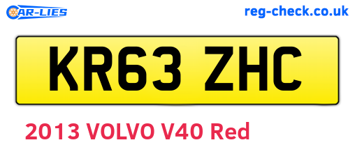 KR63ZHC are the vehicle registration plates.
