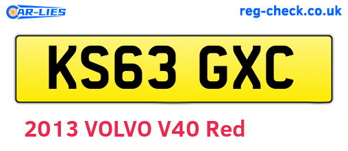 KS63GXC are the vehicle registration plates.