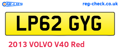 LP62GYG are the vehicle registration plates.