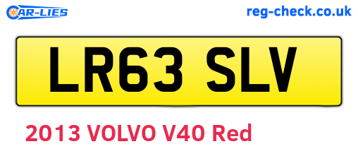 LR63SLV are the vehicle registration plates.