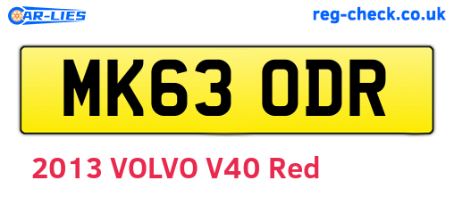 MK63ODR are the vehicle registration plates.