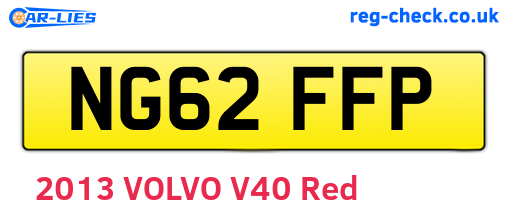 NG62FFP are the vehicle registration plates.