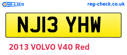 NJ13YHW are the vehicle registration plates.